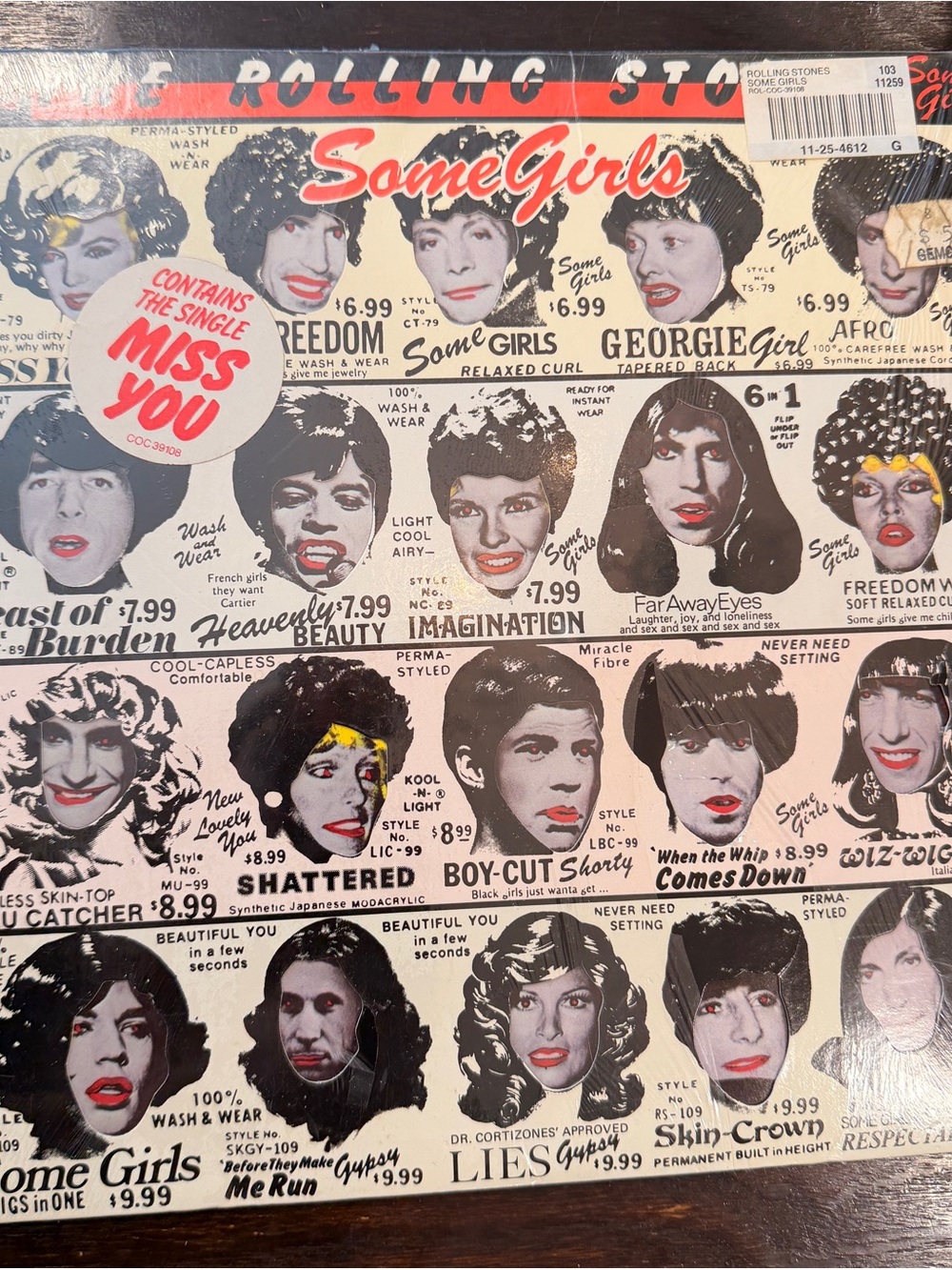 the Rolling Stones Some Girls Album Art Poster - Black, White, Red